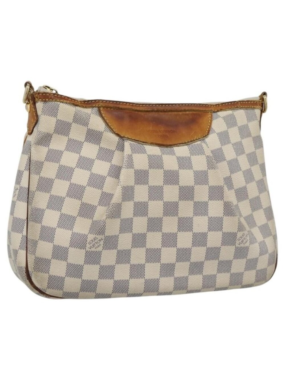 Authentic LOUIS VUITTON Damier Azur Siracusa PM Shoulder Bag N41113 LV